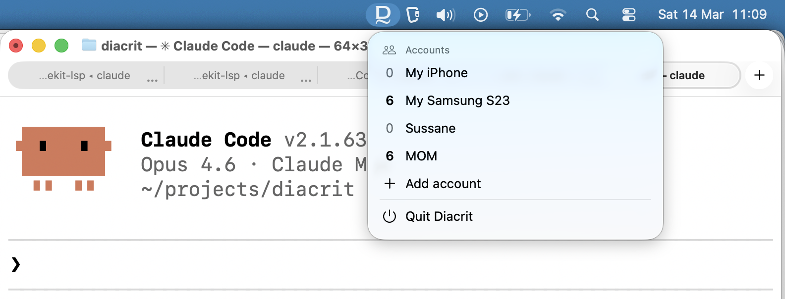Claude Code with Diacrit